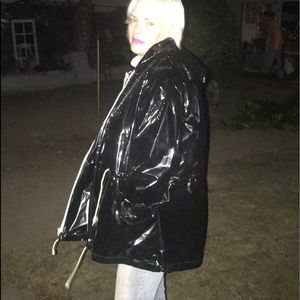 Betmar Black vinyl rain coat